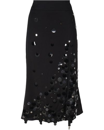Art Dealer Sequins Midi Skirt - Black