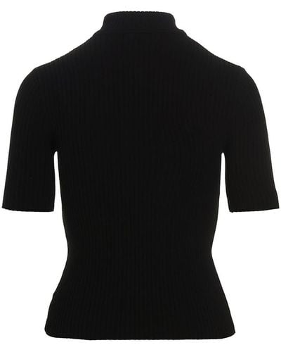 Courreges Rib Knit Sweater - Black