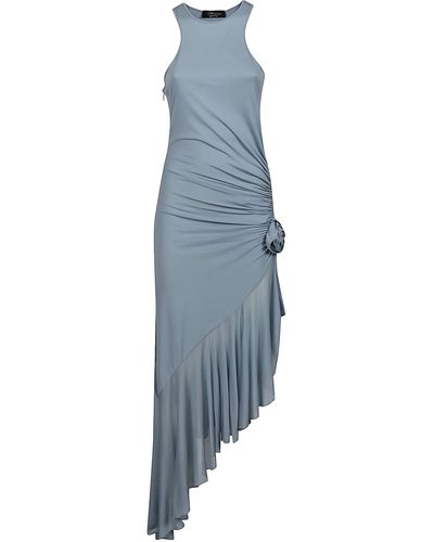 Blumarine Draped Sleeveless Dress - Blue