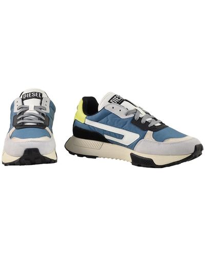 DIESEL White / Light Blue Sneakers