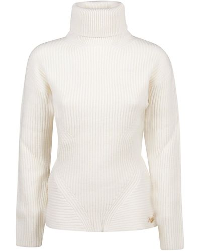 Elisabetta Franchi Tricot Turtleneck Sweater - White