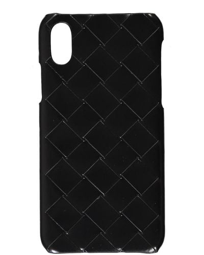 Bottega Veneta Leather Detail Iphone Xs Case - Black