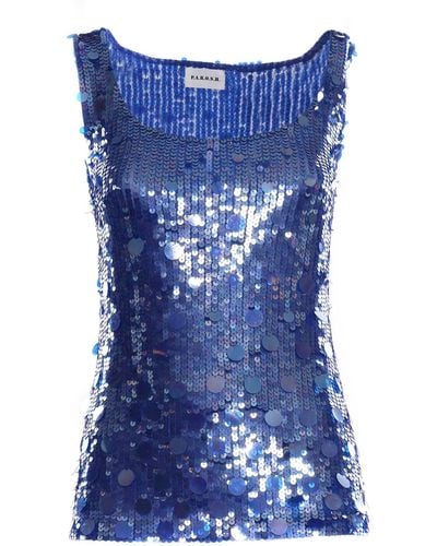 P.A.R.O.S.H. Sequined Blouse - Blue