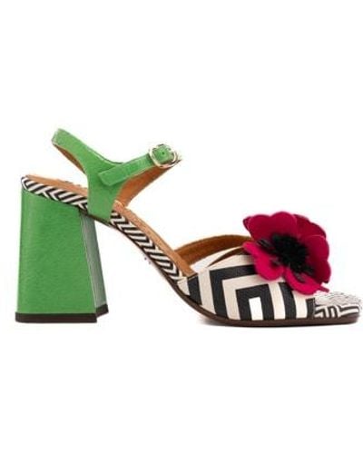 Chie Mihara Leather Sandals With Pirota Flower - White