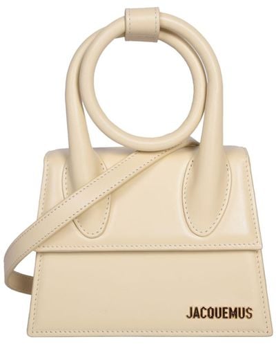 Jacquemus 'Le Chiquito Noeud' Ivory Crossbody Bag With Logo - White