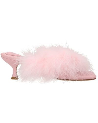 Sleeper Pom Kitten Heel Mules - Pink