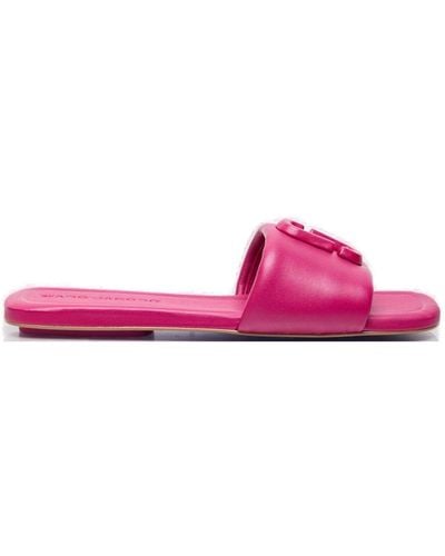 Marc Jacobs Logo Plaque Square-toe Sandals - Pink