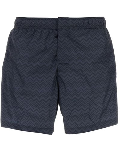 Missoni Printed Polyester Swimming Shorts - Blue