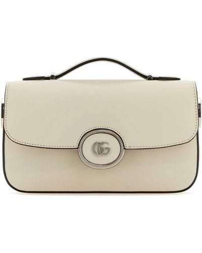 Gucci Ivory Leather Mini Petite Gg Handbag - White