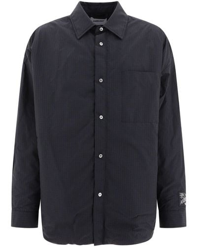 Ambush Buttoned Long-Sleeved Padded Shirt Jacket - Blue