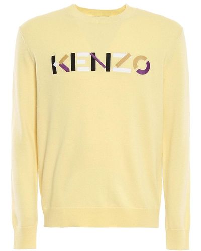 KENZO Logo Wool Jumper - Yellow