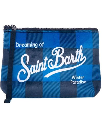 Mc2 Saint Barth Aline Wooly Pochette With Check Print - Blue