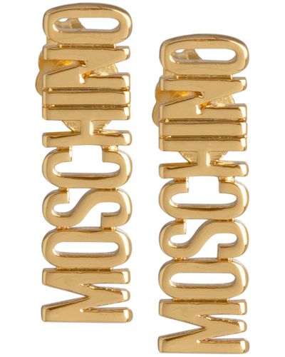 Moschino Lettering Logo Lettering Logo Earrings - Metallic