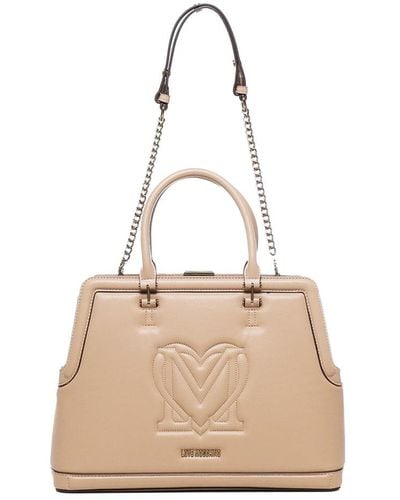 Love Moschino Bag With Logo - Natural