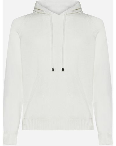 Drumohr Hooded Wool Sweater - White