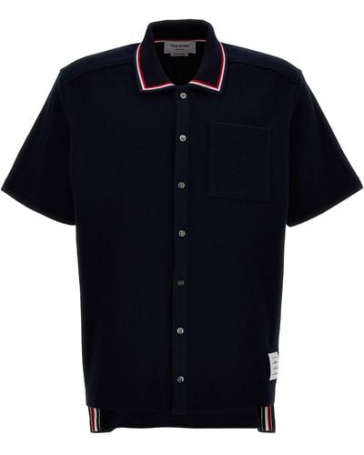Thom Browne Cotton Knit Shirt - Blue