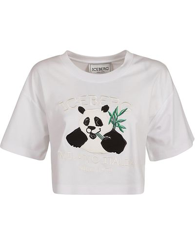 Iceberg Panda Cropped T-shirt - White