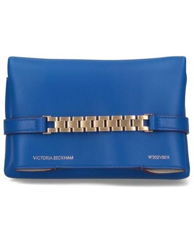 Victoria Beckham Chain-detailed Top Handle Bag - Blue