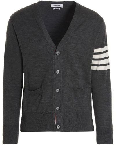 Thom Browne Merino Wool Cardigan Sweater, Cardigans - Black