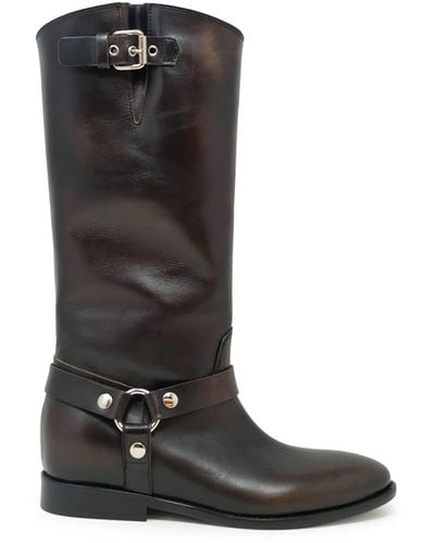 Elena Iachi Leather Boots - Black