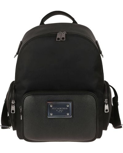 Dolce & Gabbana Logo Plaque Backpack - Black