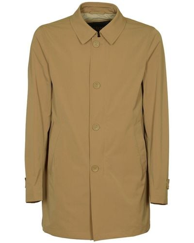 Herno Single-breasted Long Sleeved Trench Coat - Natural
