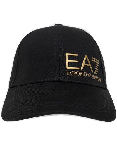 EA7 Logo-Printed Baseball Cap - Black
