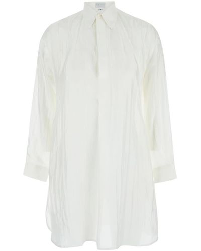 THE ROSE IBIZA Maxi Shirt With Wrinkled Effect - White