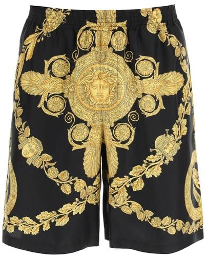 Versace Maschera Baroque Silk Shorts - Multicolour