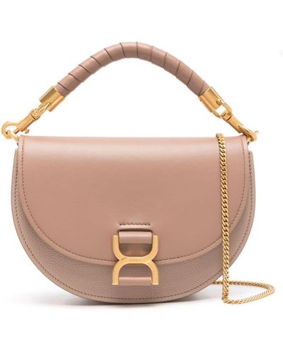 Chloé Woodrose Marcie Bag With Flap And Chain - Pink