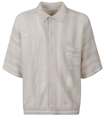 Laneus Jacquard Polo Shirt - Gray