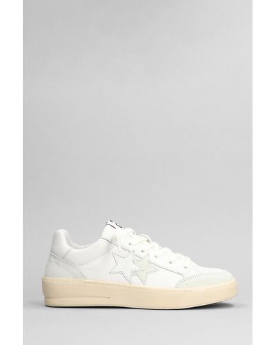 2Star New Star Trainers In White Suede And Leather