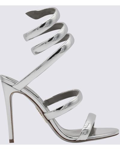 Rene Caovilla Tone Leather Cleo Sandals - White