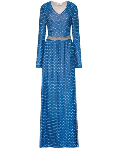 M Missoni Knitted Long Dress - Blue