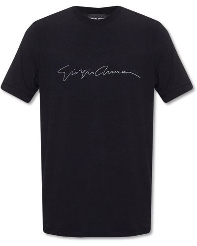 Giorgio Armani T-Shirt With Logo - Black