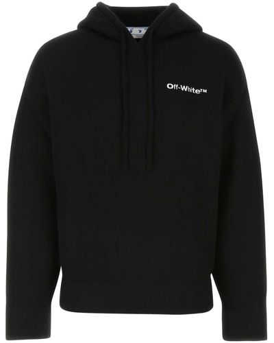 Off-White c/o Virgil Abloh Wool Blend Oversize Sweatshirt - Black