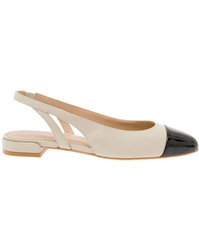 Stuart Weitzman Slingback With Contrasting Toe - Natural