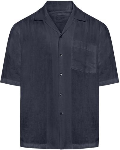 120% Lino Short Sleeve Shirt - Blue