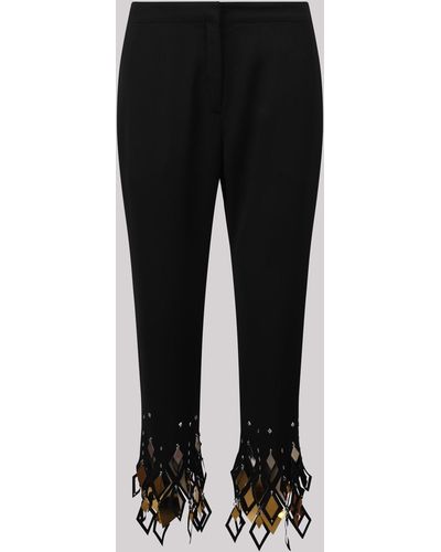 Rabanne Rabanne Studded-Ankles Cropped Trousers - Black