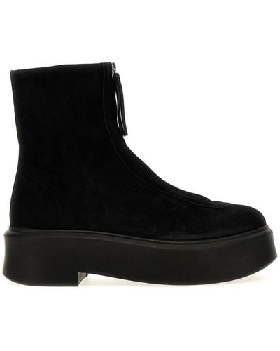 The Row Suede Zipped Ankle Boots 50 - Black