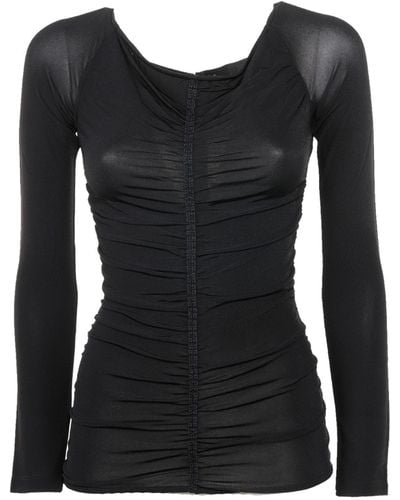 Givenchy Ruched Long-sleeved Top - Black