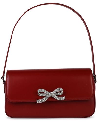 Self-Portrait Fiocco Smooth Leather Bag - Red