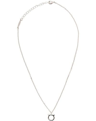 Ferragamo -tone Gancini Pendant Necklace - Women's - Brass - White
