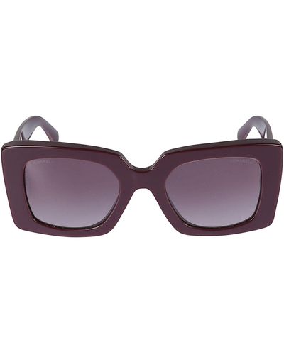 Chanel Logo Square Sunglasses - Purple