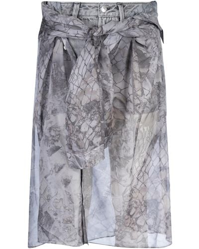 DIESEL Semi Denim Wrap Skirt - Grey