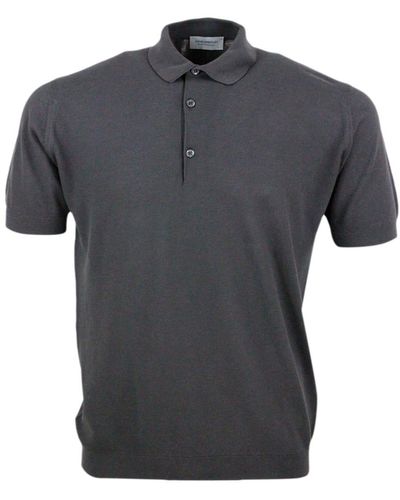 John Smedley Short-Sleeved Polo Shirt - Black