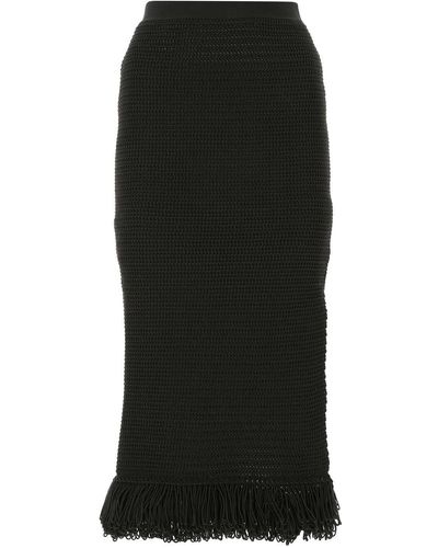 Bottega Veneta Dark Cotton Skirt - Black