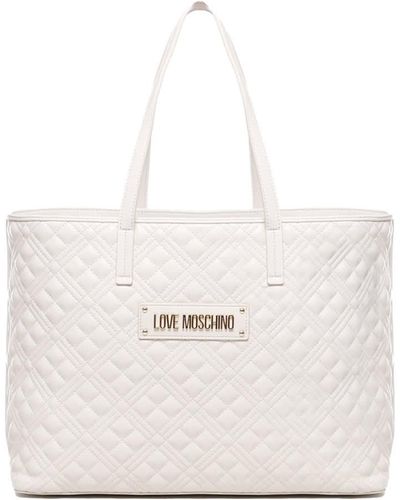 Love Moschino Quilted Shopping Bag - White