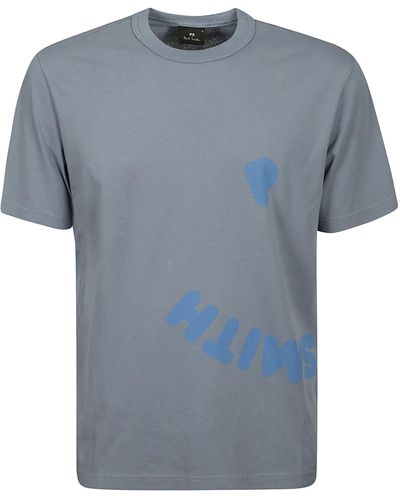 Paul Smith Ss Tshirts Ps Happy Print - Blue