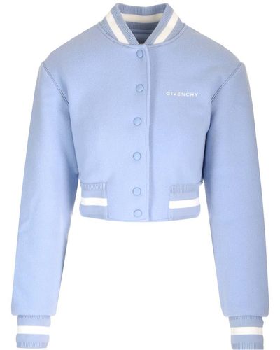 Givenchy Varsity Short Bomber Jacket - Blue